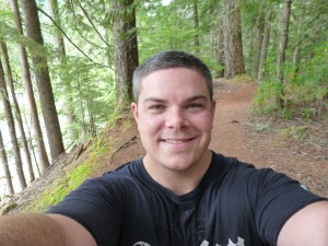 Cameron McKirdy hiking on the trail