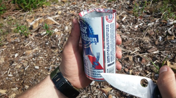 Pabst Beer can cup